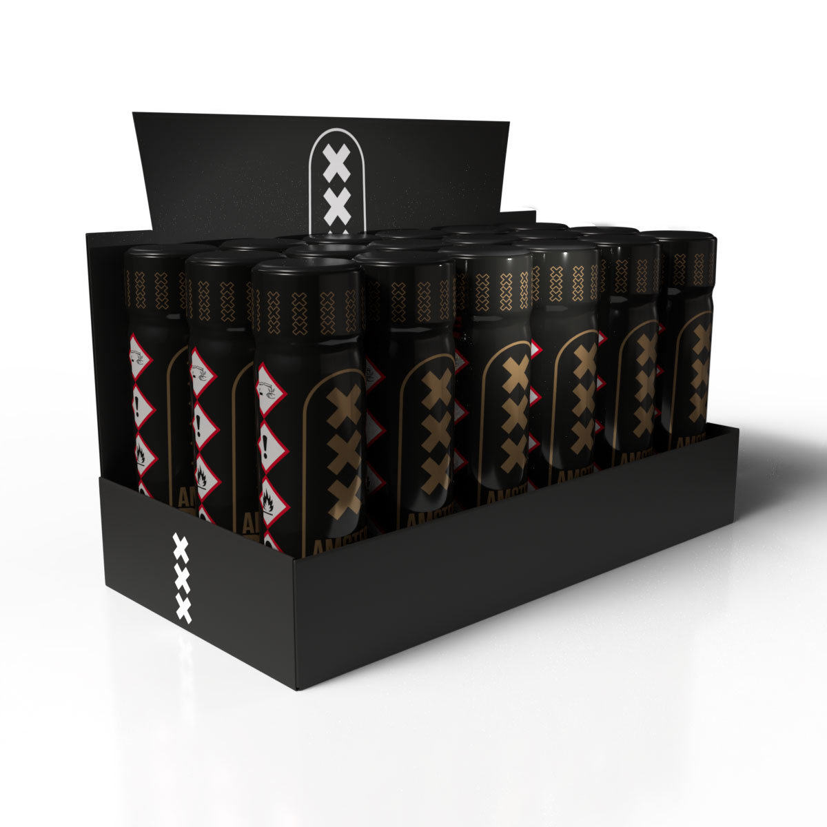 Amsterdam XXX Black Label Isoamyl Thekendisplay mit 18 Stück