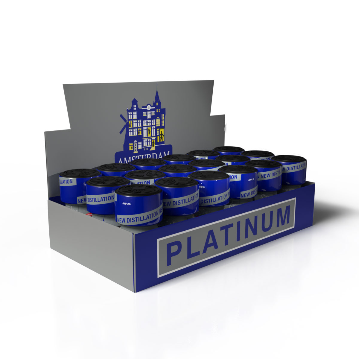 Amsterdam Platinum Thekendisplay mit 18 Stück