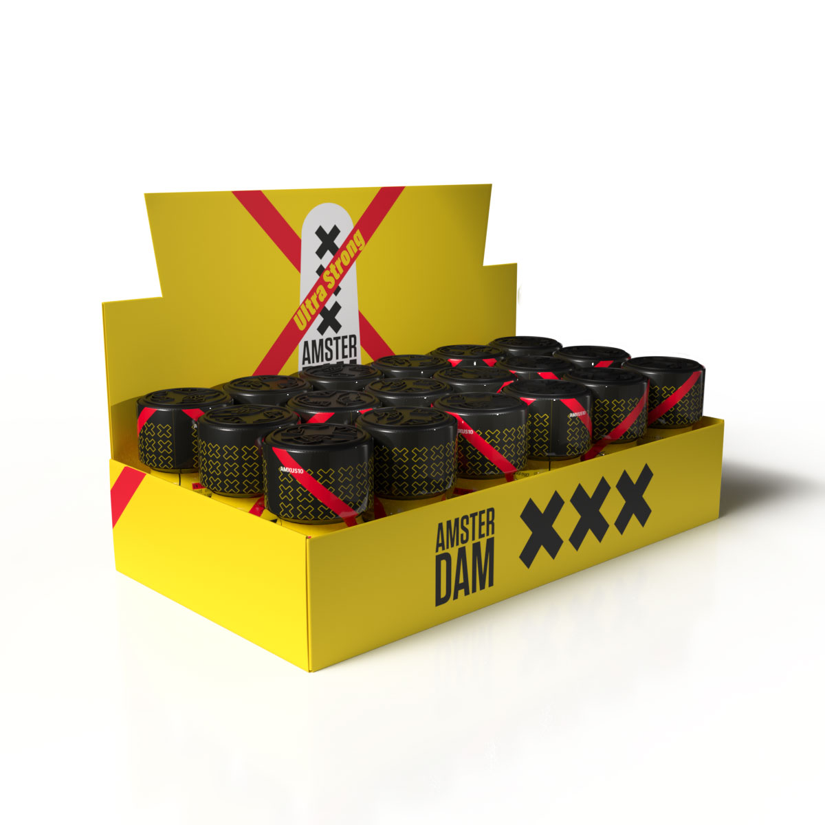 Amsterdam XXX Ultra Strong Thekendisplay mit 18 Stück