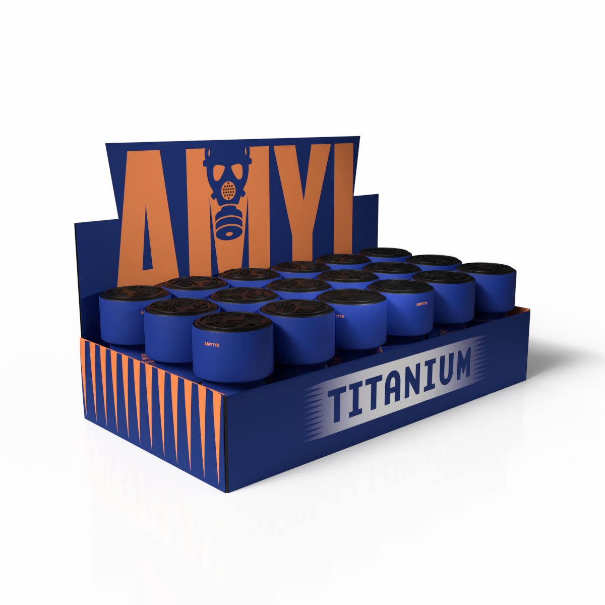 Amyl Titanium Thekendisplay mit 18 Stück