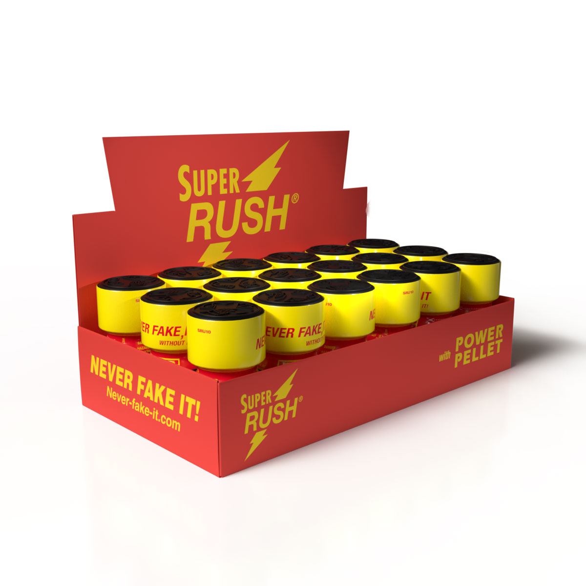 Super Rush Thekendisplay mit 18 Stück